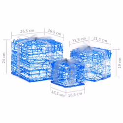 vidaXL 3x Decorative Acrylic Christmas Gift Boxes Cold White Xmas Decoration - Additional view 6