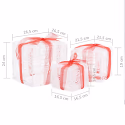 vidaXL 3x Decorative Acrylic Christmas Gift Boxes Colourful Xmas Decoration - Additional view 6