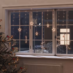 vidaXL Star&Moon Fairy Lights Remote Control 138 LED Warm White Curtain Light