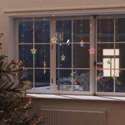 vidaXL Star and Moon Fairy Lights Remote Control Colourful Curtain Light Set