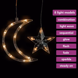 vidaXL Star and Moon Fairy Lights Remote Control 345 LED Warm White Home Light