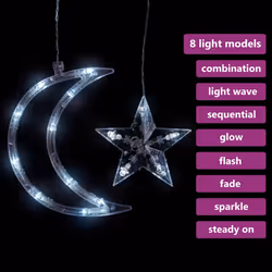 vidaXL Star and Moon Fairy Lights Remote Control 345 LED Cold White Home Light