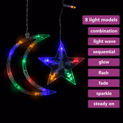 vidaXL Star and Moon Fairy Lights Remote Control 345 LED Colourful Home Light