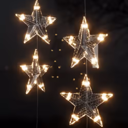 vidaXL LED Star Curtain Fairy Lights 200 LED Warm White 8 Function Lighting