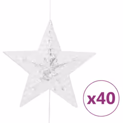 vidaXL LED Star Curtain Fairy Lights 200 LED Cold White 8 Function Lighting - Additional view 5