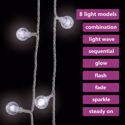 vidaXL Globe Fairy String Lights 400 LED Xmas Lights 20m/40m Multi Colours - cold white, 20 m - Additional view 6