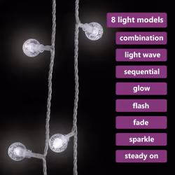 vidaXL Globe Fairy String Lights 400 LED Xmas Lights 20m/40m Multi Colours - cold white, 40 m