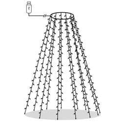 vidaXL Christmas Tree Net Lights with 210 LEDs Blue 210 cm Fairy Light Set