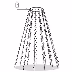 vidaXL Christmas Tree Net Lights with 210 LEDs Blue 210 cm Fairy Light Set