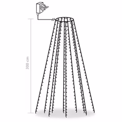 vidaXL Christmas Tree Net Lights with 300 LEDs Blue 300 cm Fairy Light Set - Additional view 7