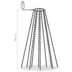 vidaXL Tree Lights with  LEDs Outdoor Xmas Light Multi Colours Multi Sizes - multicolour, 300 cm