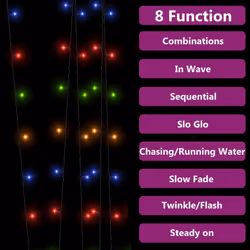 vidaXL 2x Solar Fairy Lights LED Colourful Indoor Outdoor Solar String Light