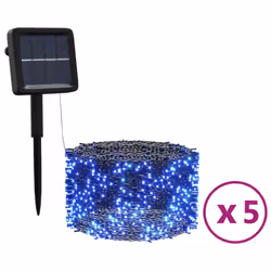 vidaXL 5x Solar Fairy Lights LED Blue Indoor Outdoor Solar String Light Set - Additional view 6