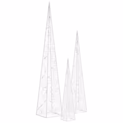 vidaXL Acrylic Decorative LED Light Cone Set Cold White Home Holiday Ornament - Additional view 4