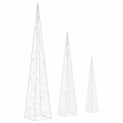 vidaXL Acrylic Decorative LED Light Cone Set Cold White Home Holiday Ornament - Additional view 5
