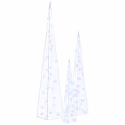 vidaXL Acrylic Decorative LED Light Cone Set Blue Outdoor Holiday Ornament