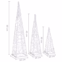 vidaXL Acrylic Decorative LED Light Cone Set Blue Outdoor Holiday Ornament