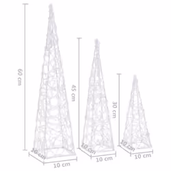 vidaXL Acrylic Decorative LED Light Cone Set Blue Outdoor Holiday Ornament - Additional view 8