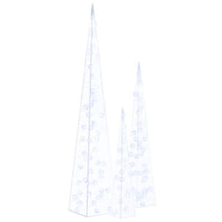 vidaXL Acrylic Decorative LED Light Cone Set Blue Outdoor Holiday Ornament