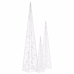 vidaXL Acrylic Decorative LED Light Cone Set Blue Outdoor Holiday Ornament