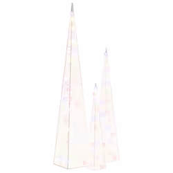 vidaXL Acrylic Decorative LED Light Cone Set Multicolour Fairy Light Cone