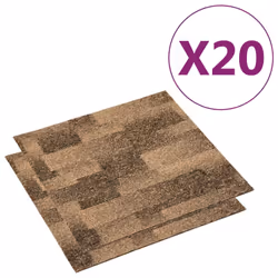vidaXL 20x Floor Carpet Tiles 5 m² Brown Hardware Home Furniture Area Rugs
