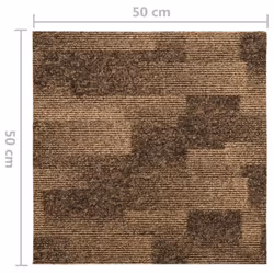 vidaXL 20x Floor Carpet Tiles 5 mÂ² Brown Hardware Home Furniture Area Rugs