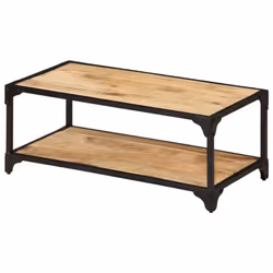 vidaXL Solid Rough Mango Wood Coffee Table Couch Side End Accent Console Table - Additional view 10