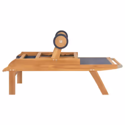 vidaXL 2x Solid Teak and Textilene Folding Sun Loungers with Wheels Sunbeds - Additional view 5