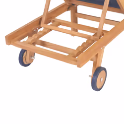 vidaXL 2x Solid Teak and Textilene Folding Sun Loungers with Wheels Sunbeds - Additional view 8
