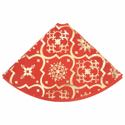 vidaXL Luxury Christmas Tree Skirt with Sock Red Fabric Xmas Tree Base Mat - Additional view 5