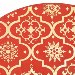 vidaXL Luxury Christmas Tree Skirt with Sock Red Fabric Xmas Tree Base Mat - Additional view 6