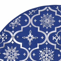 vidaXL Luxury Christmas Tree Skirt with Sock Blue Fabric Xmas Tree Base Mat - Additional view 5