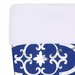 vidaXL Luxury Christmas Tree Skirt with Sock Blue Fabric Xmas Tree Base Mat - Additional view 6