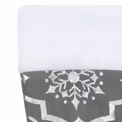 vidaXL Luxury Christmas Tree Skirt with Sock Grey Fabric Xmas Tree Base Mat - Additional view 6