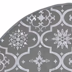 vidaXL Luxury Christmas Tree Skirt with Sock Grey Fabric Xmas Tree Base Mat - Additional view 4