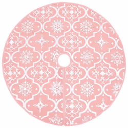 vidaXL Luxury Christmas Tree Skirt with Sock Pink Fabric Xmas Tree Base Mat