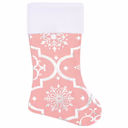 vidaXL Luxury Christmas Tree Skirt with Sock Pink Fabric Xmas Tree Base Mat