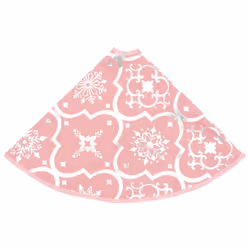 vidaXL Luxury Christmas Tree Skirt with Sock Pink Fabric Xmas Tree Base Mat - Additional view 4