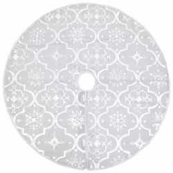 vidaXL Luxury Christmas Tree Skirt with Sock Fabric Multi Colours Multi Sizes - white, 90 cm - Additional view 2