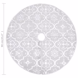 vidaXL Luxury Christmas Tree Skirt with Sock Fabric Multi Colours Multi Sizes - white, 90 cm - Additional view 3