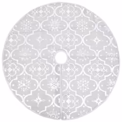 vidaXL Luxury Christmas Tree Skirt with Sock White Fabric Xmas Tree Base Mat