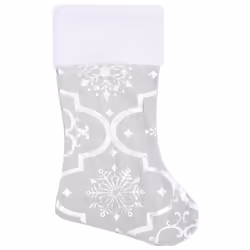 vidaXL Luxury Christmas Tree Skirt with Sock White Fabric Xmas Tree Base Mat