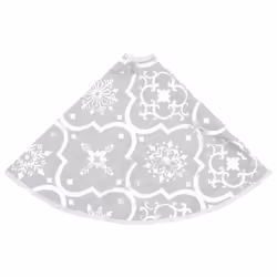 vidaXL Luxury Christmas Tree Skirt with Sock White Fabric Xmas Tree Base Mat - Additional view 4