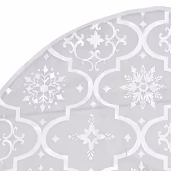 vidaXL Luxury Christmas Tree Skirt with Sock White Fabric Xmas Tree Base Mat - Additional view 5