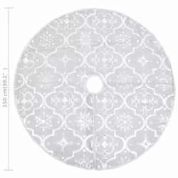vidaXL Luxury Christmas Tree Skirt with Sock Fabric Multi Colours Multi Sizes - white, 150 cm - Additional view 3