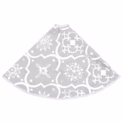 vidaXL Luxury Christmas Tree Skirt with Sock Fabric Multi Colours Multi Sizes - white, 150 cm - Additional view 4