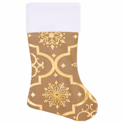 vidaXL Luxury Christmas Tree Skirt with Sock Yellow Fabric Xmas Tree Base Mat