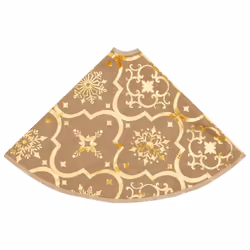 vidaXL Luxury Christmas Tree Skirt with Sock Yellow Fabric Xmas Tree Base Mat - Additional view 4