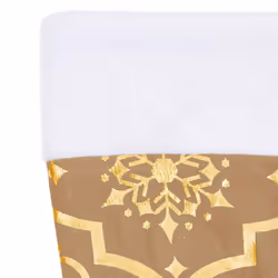 vidaXL Luxury Christmas Tree Skirt with Sock Yellow Fabric Xmas Tree Base Mat - Additional view 6